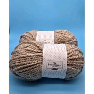 Buttercream Luxe Craft Alpaca Yarn Taupe 2 Skeins New 130 Yd 6 Oz Each